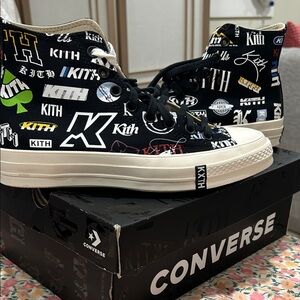 Converse KITH COLLAB High-Top - Black and Cream. UNISEX MENS 6.5 WOMENS 8.5